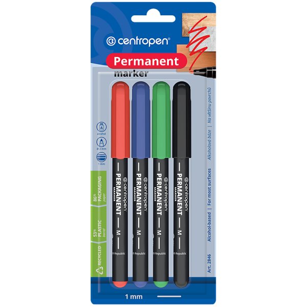 Набор маркеров водостойких 1,0мм, 4 цвета