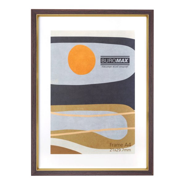 Рамка А4 210х297мм, коричневий з золотом