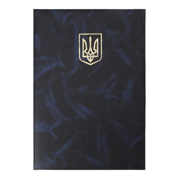 Папка "Герб", А4+, балакрон, синя