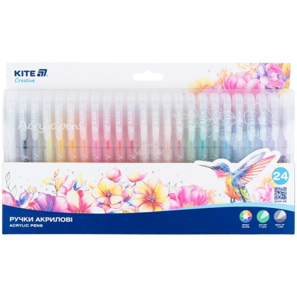 Ручки акриловые, набор 24шт Kite Creative