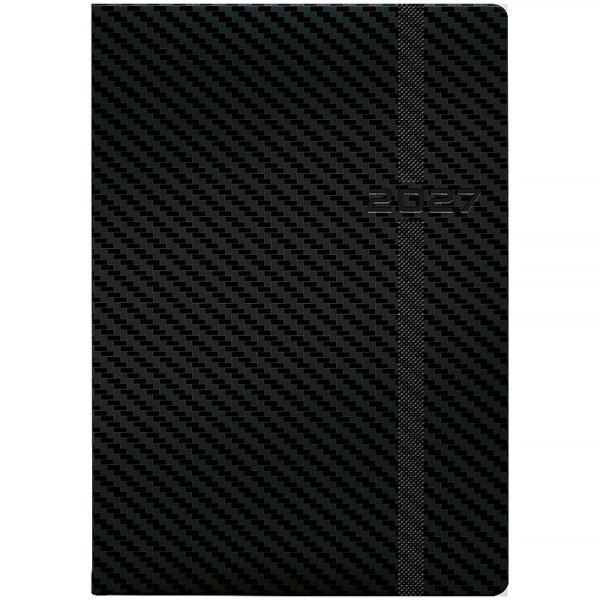 Ежедневник Стандарт А5 2027 обложка Soft Carbon черный