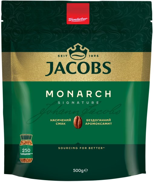 Кава розчинна Jacobs Monarch 500г, пакет
