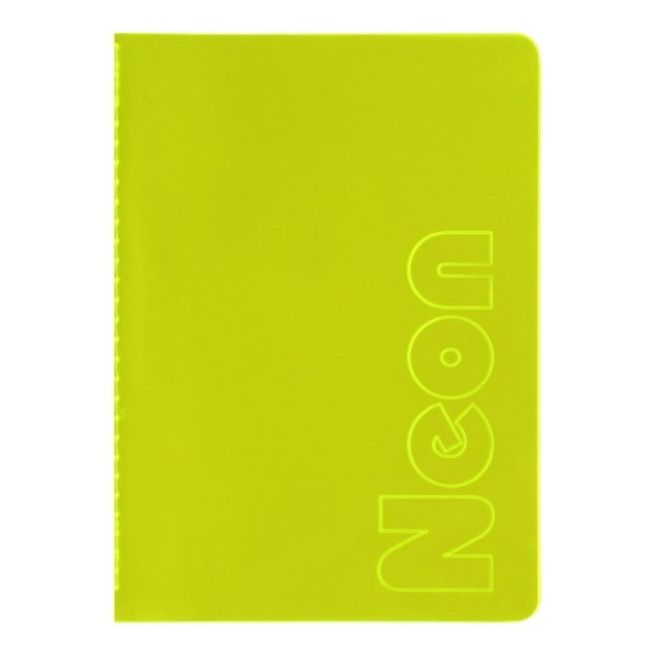 Книга записна NEON, формат А5, 80арк, клітинка, жовта
