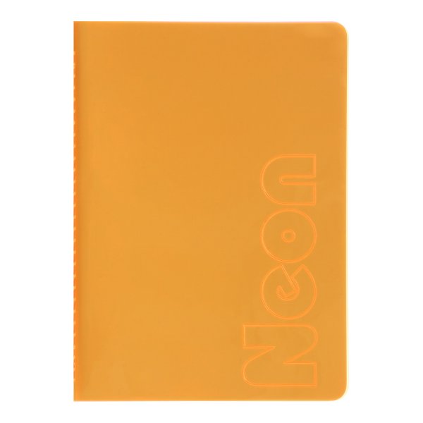 Книга записна NEON, формат А5, 80арк, клітинка, помаранчева