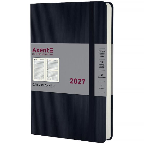 Щоденник 2027 Axent Partner Lines 145x210мм, чорний