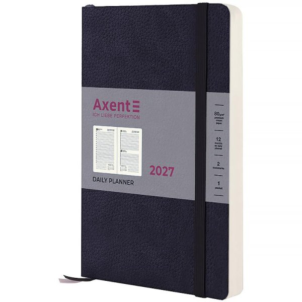 Щоденник 2027 Axent Partner Soft Skin 145x210мм, синій