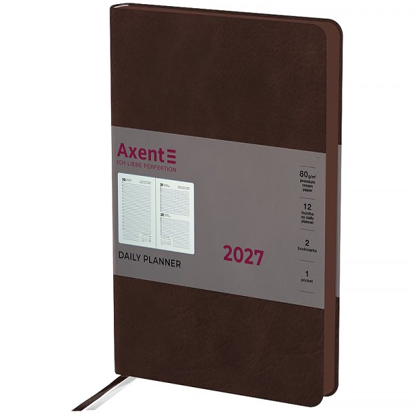 Щоденник 2027 Axent Partner Soft Cloud 145x210мм, коричневий