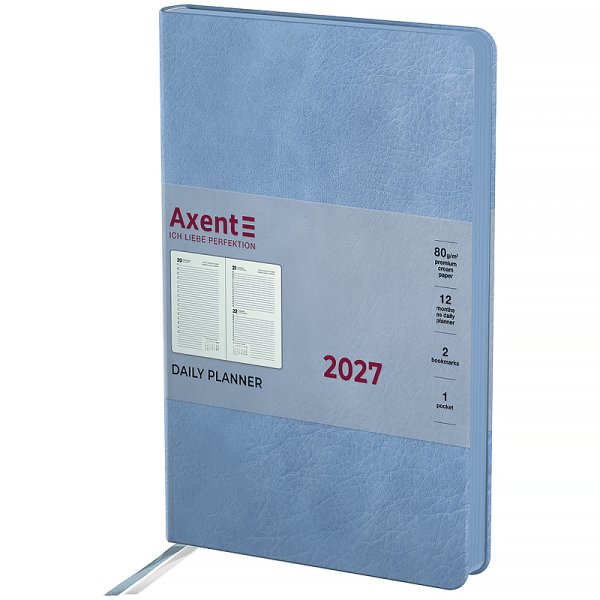 Щоденник 2027 Axent Partner Soft Cloud 145x210мм, блакитний