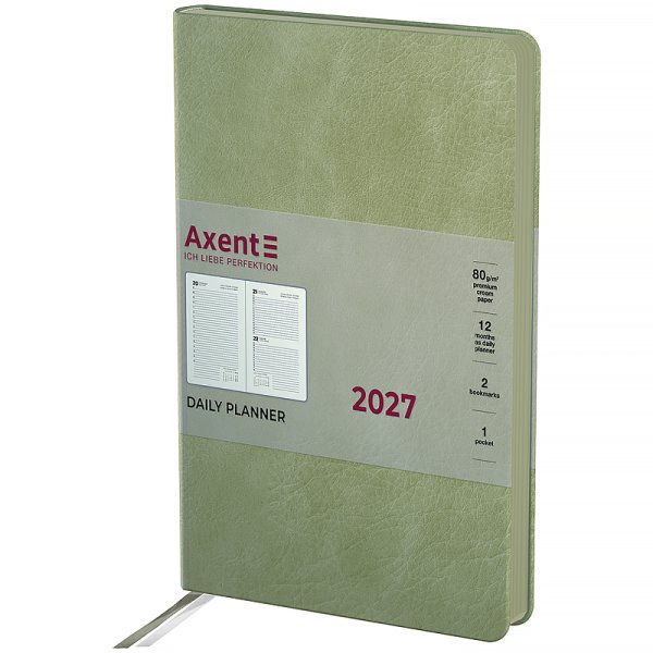 Щоденник 2027 Axent Partner Soft Cloud 145x210мм, салатовий