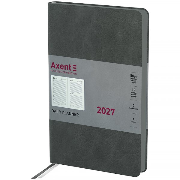 Щоденник 2027 Axent Partner Soft Cloud 145x210мм, сірий
