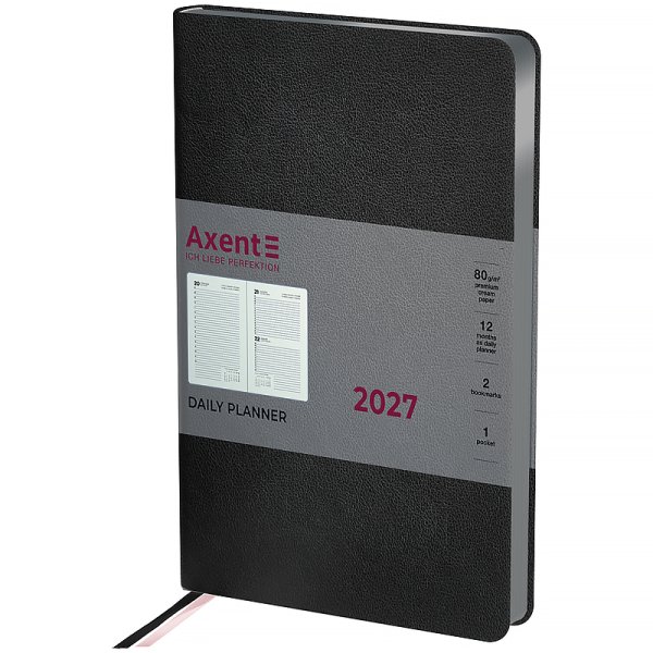Щоденник 2027 Axent Partner Soft Muse 145x210мм, чорний