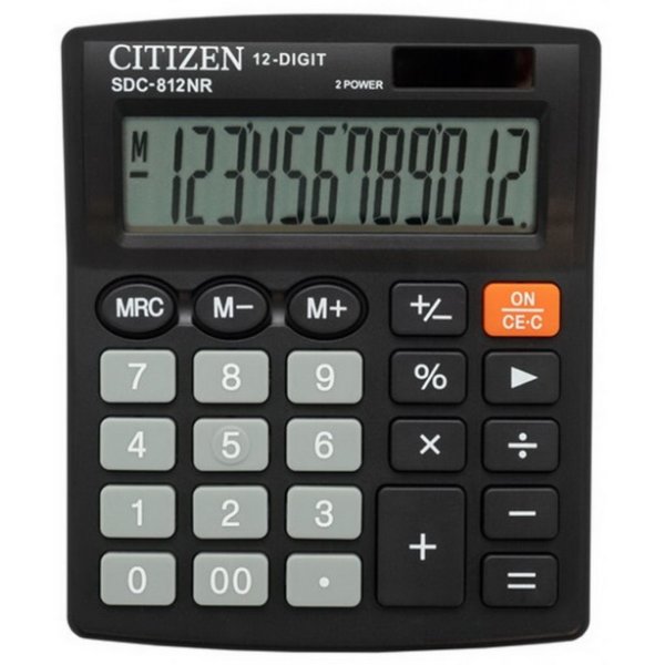 Калькулятор Citizen SDC-812NR, 12 розрядів 