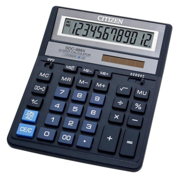 Калькулятор Citizen SDC-888 ХBL, 12 розрядів, синій 