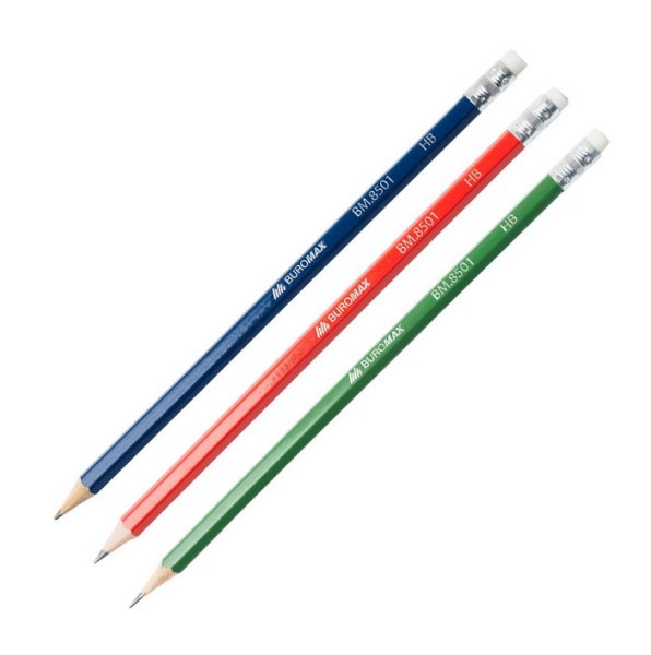 Олівець графітовий з ластиком HB COLOR 