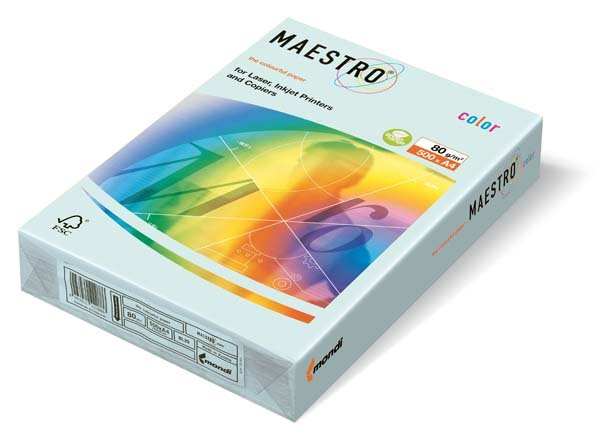 Бумага цветная Maestro Color А3 80гр/м2 Pastell голубая