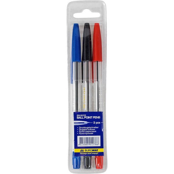 Набір з 3-х кулькових ручок CLASSIC (тип "корвіна"), 0,7мм 