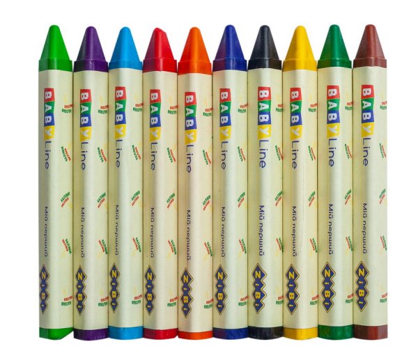 Олівці воскові JUMBO, 10 кольорів, трикутні, BABY Line 