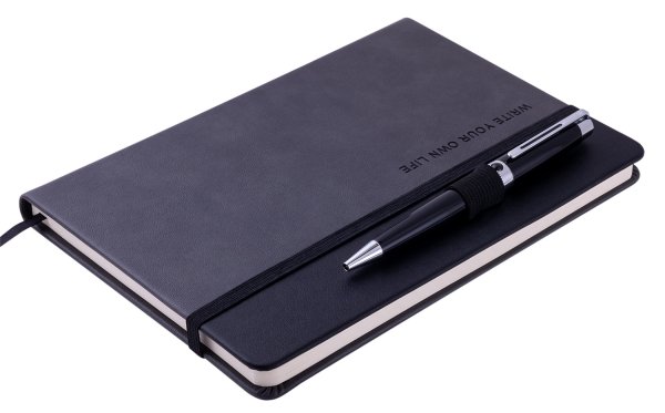 Блокнот деловой RECORD А5, 96л, серый, листы в клетку