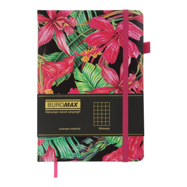 Блокнот деловой EXOTIC А5, 96л, малиновый, листы в клетку