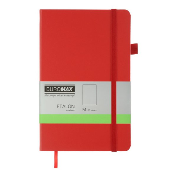 Книга записна ETALON 125*195мм, 96л, чисті аркуші, червоний 