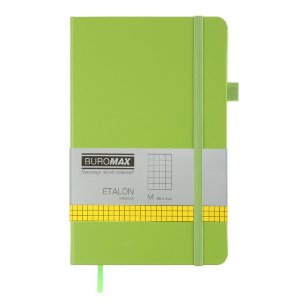 Книга записна ETALON 125*195мм, 96л, аркуші в клітку, салатовий 
