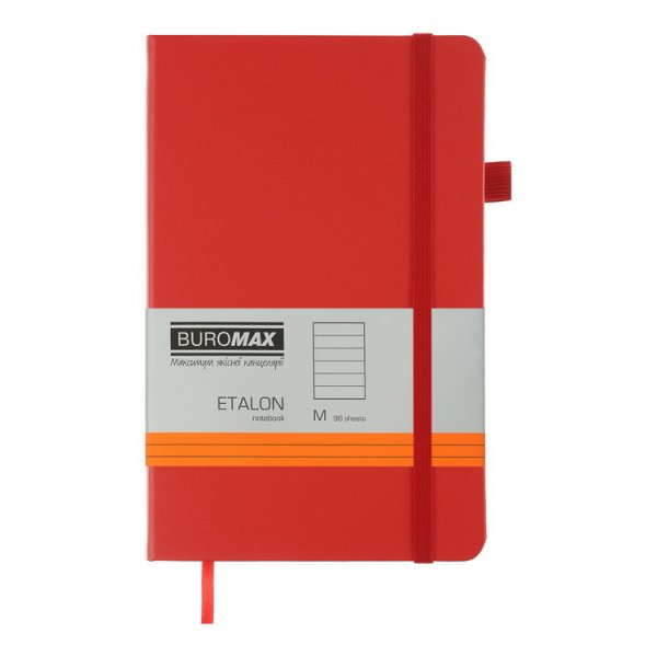 Книга записная ETALON 125*195мм, 96л, листы в линию, красный