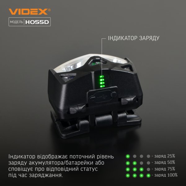 Налобный светодиодный фонарик VIDEX VLF-H055D 500Lm 5000K