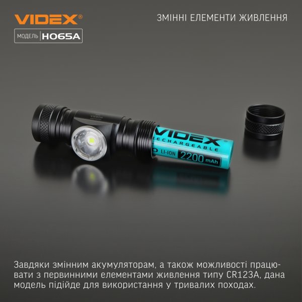 Налобний світлодіодний ліхтарик VIDEX VLF-H065A 1200Lm 5000K 