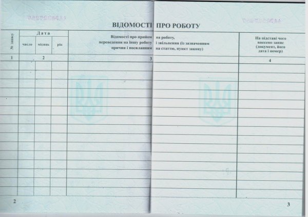 Вкладиш до трудової книжки