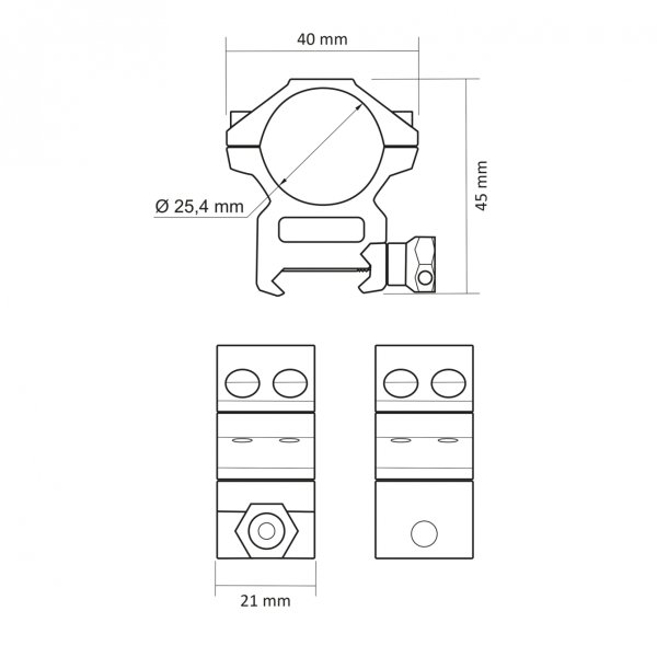 Тактичне кріплення для ліхтарика, прицілу на зброю VIDEX VLF-AWM-02