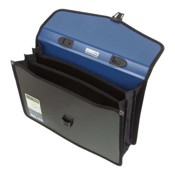 Портфель пластиковый А4 3 отделения, синий