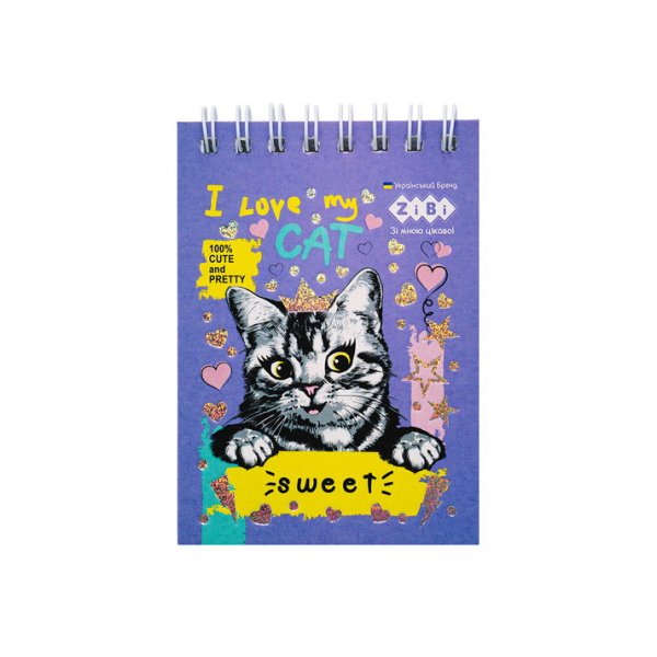 Блокнот на пружині зверху KITTY, А7, 40арк, клітинка 