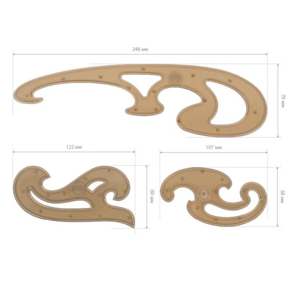 Набір лекал №2, 3шт/уп