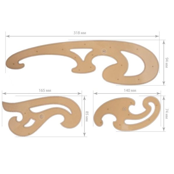 Набор лекал №3, 3шт/уп