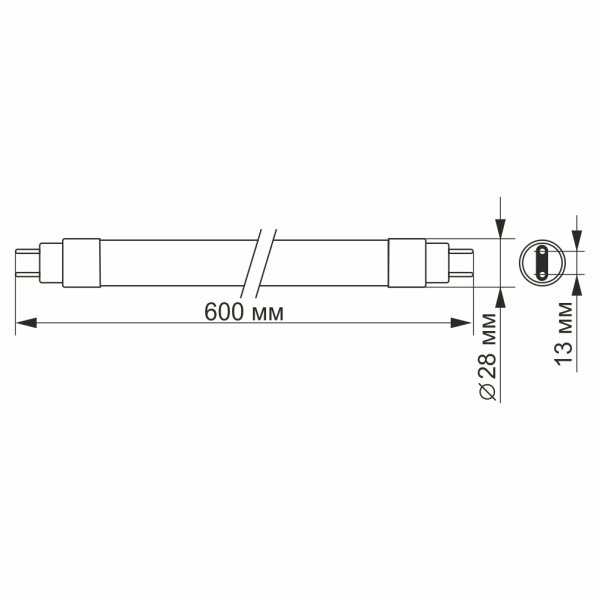 LED лампа VIDEX T8b 9W 0.6M 4100K 220V матовая