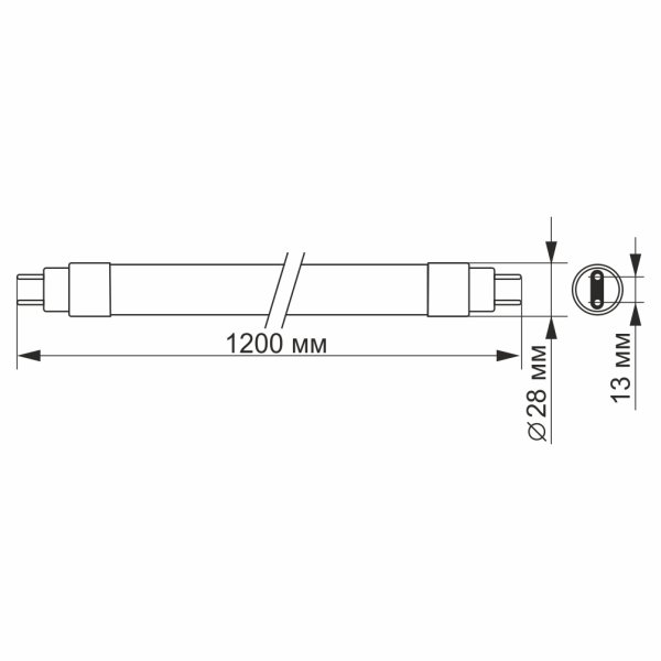 LED лампа VIDEX T8b 18W 1.2M 4100K 220V матовая