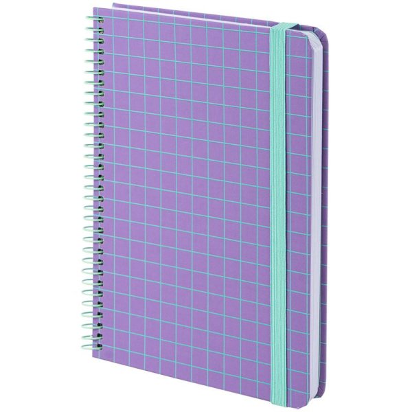 Блокнот на спіралі формат А5, 120 арк. клітинка, бузковий