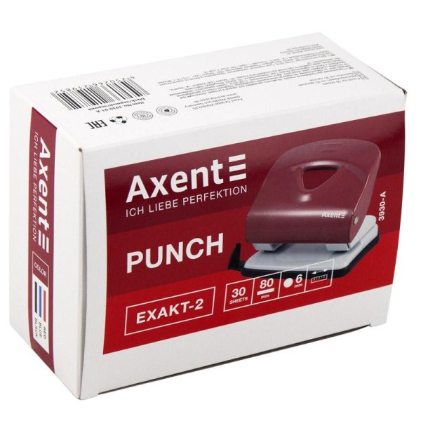 Дырокол металлический Exakt-2, 30л., синий