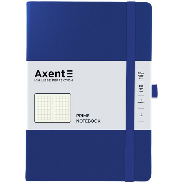 Книга записна Partner Prime А5, клітинка, класичний синій 