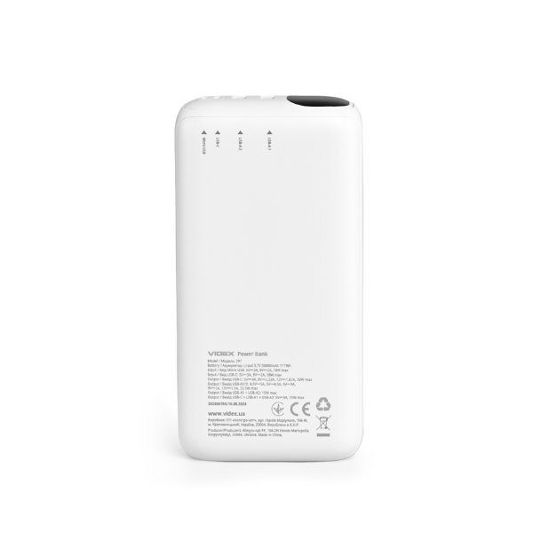 Повербанк 30000mAh VIDEX VPB-297 22.5W White