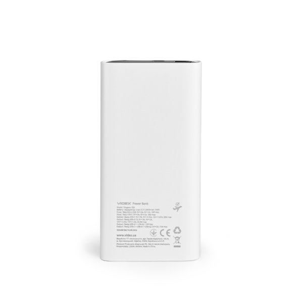 Повербанк 20000mAh VIDEX VPB-320 22.5W White 