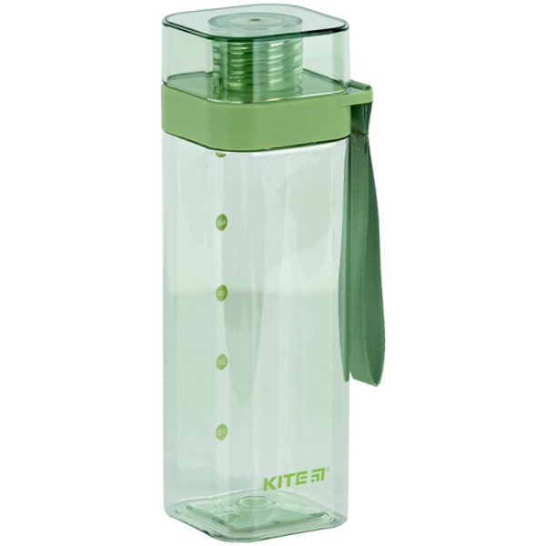 Пляшечка для води квадратна Kite K24-1209-2, 550мл, зелена