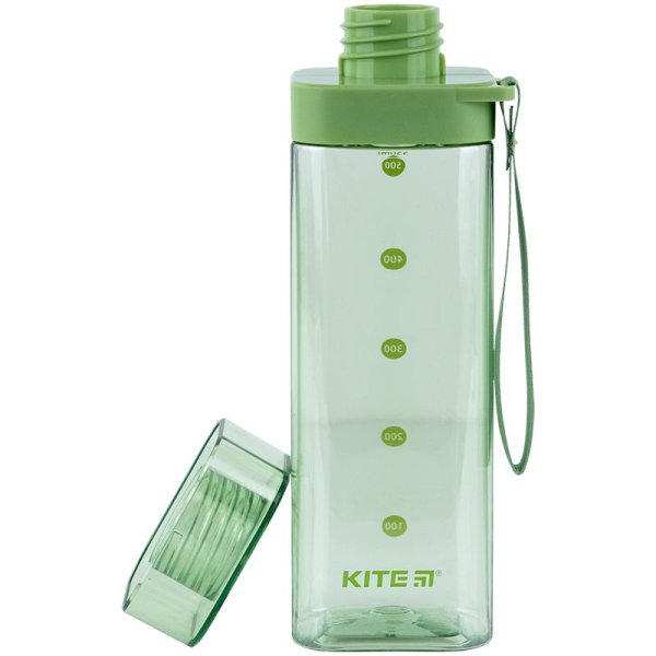 Пляшечка для води квадратна Kite K24-1209-2, 550мл, зелена
