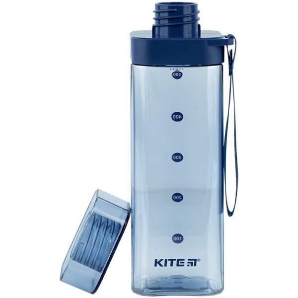 Пляшечка для води квадратна Kite K24-1209-1, 550мл, синя
