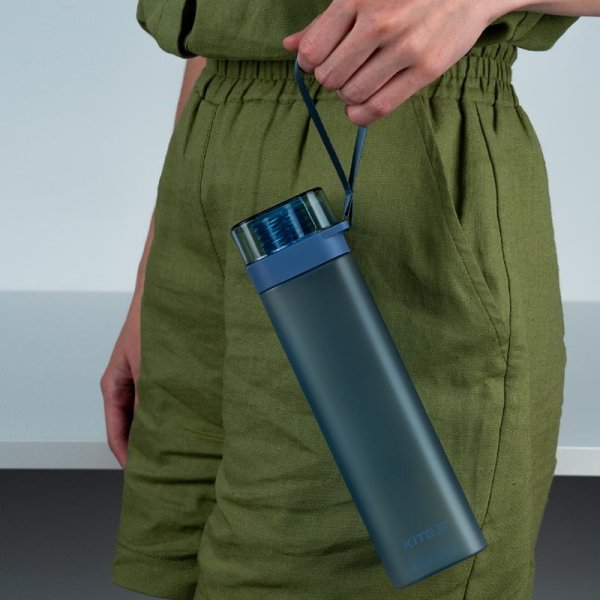 Пляшечка для води квадратна Kite K24-1210-1, 700мл, синя