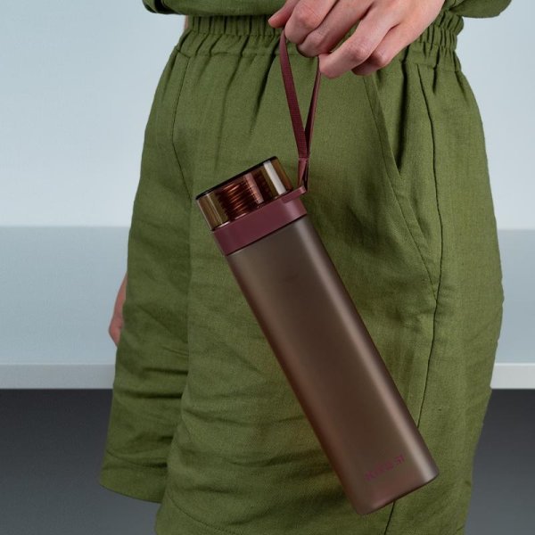 Пляшечка для води квадратна Kite K24-1210-3, 700мл, бордова