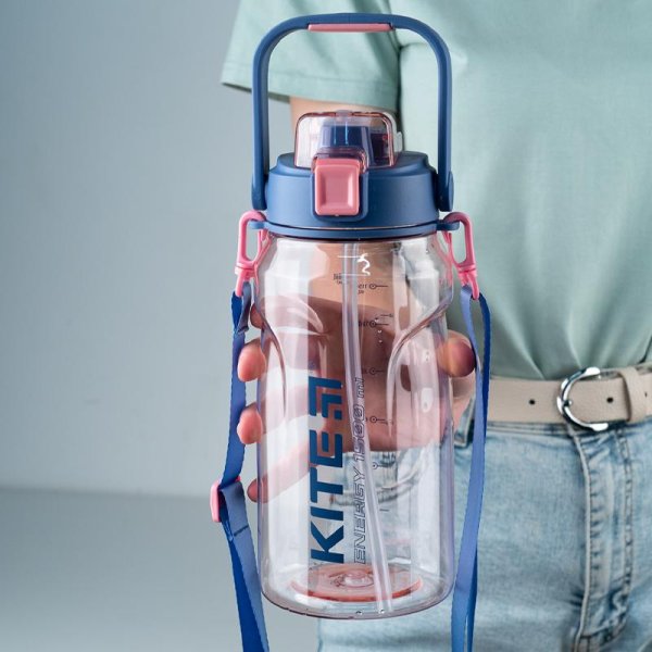 Пляшечка для води Kite K24-1202-2, 1500 мл, рожева