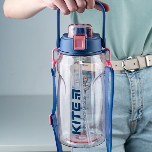 Пляшечка для води Kite K24-1202-2, 1500 мл, рожева