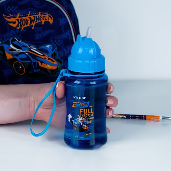 Пляшечка для води Kite Hot Wheels HW24-399, 350 мл, синя