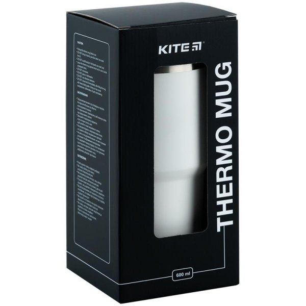 Термокружка Kite K24-1206-1, 600 мл, біла